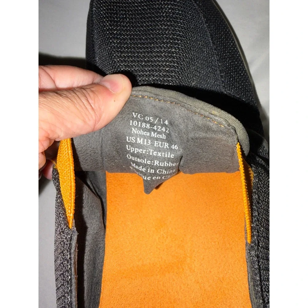 OluKai Nohea Mesh Mens Slip On Shoes Black Orange 10188-4242 Size 13